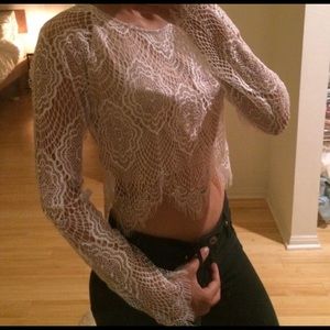 White lace crop top (SALE! Make any offer)